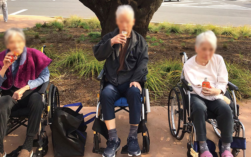 1号棟お花見に行きました。