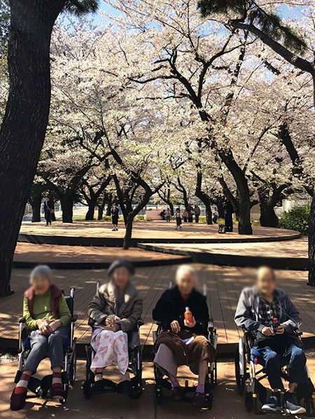 1号棟お花見に行きました。